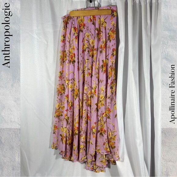 ANTHROPOLOGIE CIRCULAR MAXI SKIRT SIZE 4 NWT PURPLE MOTIF - Picture 7 of 8